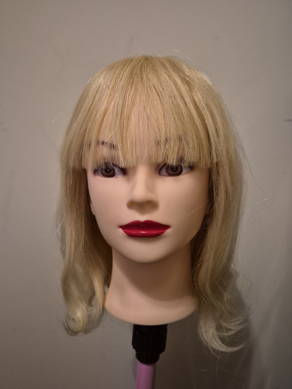 Blonde Humam Hair Wig with Bang